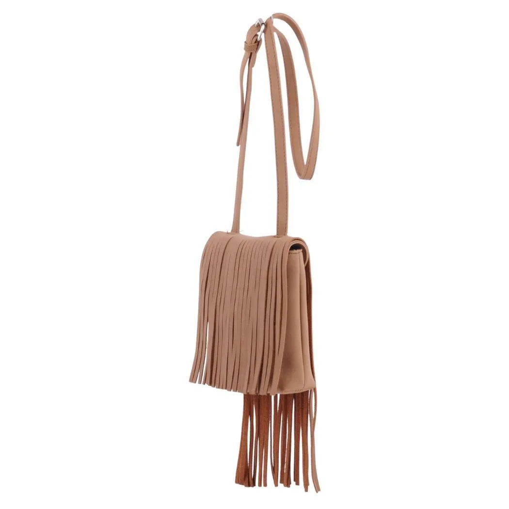 Suede Fringe Crossbody Bag