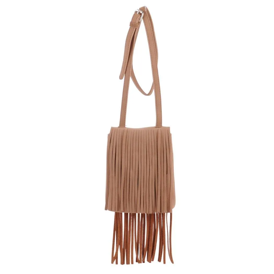 Suede Fringe Crossbody Bag