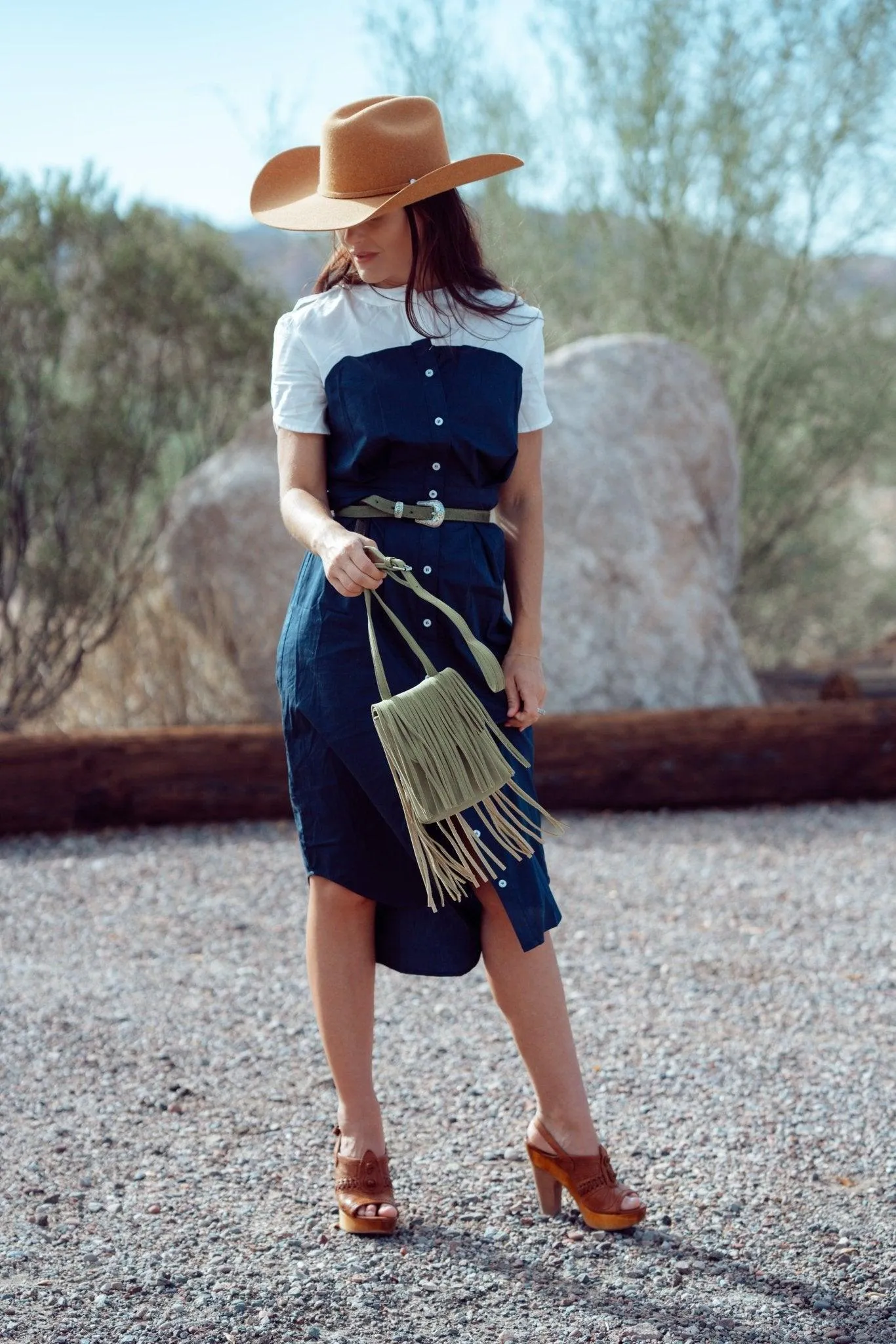 Suede Fringe Crossbody Bag