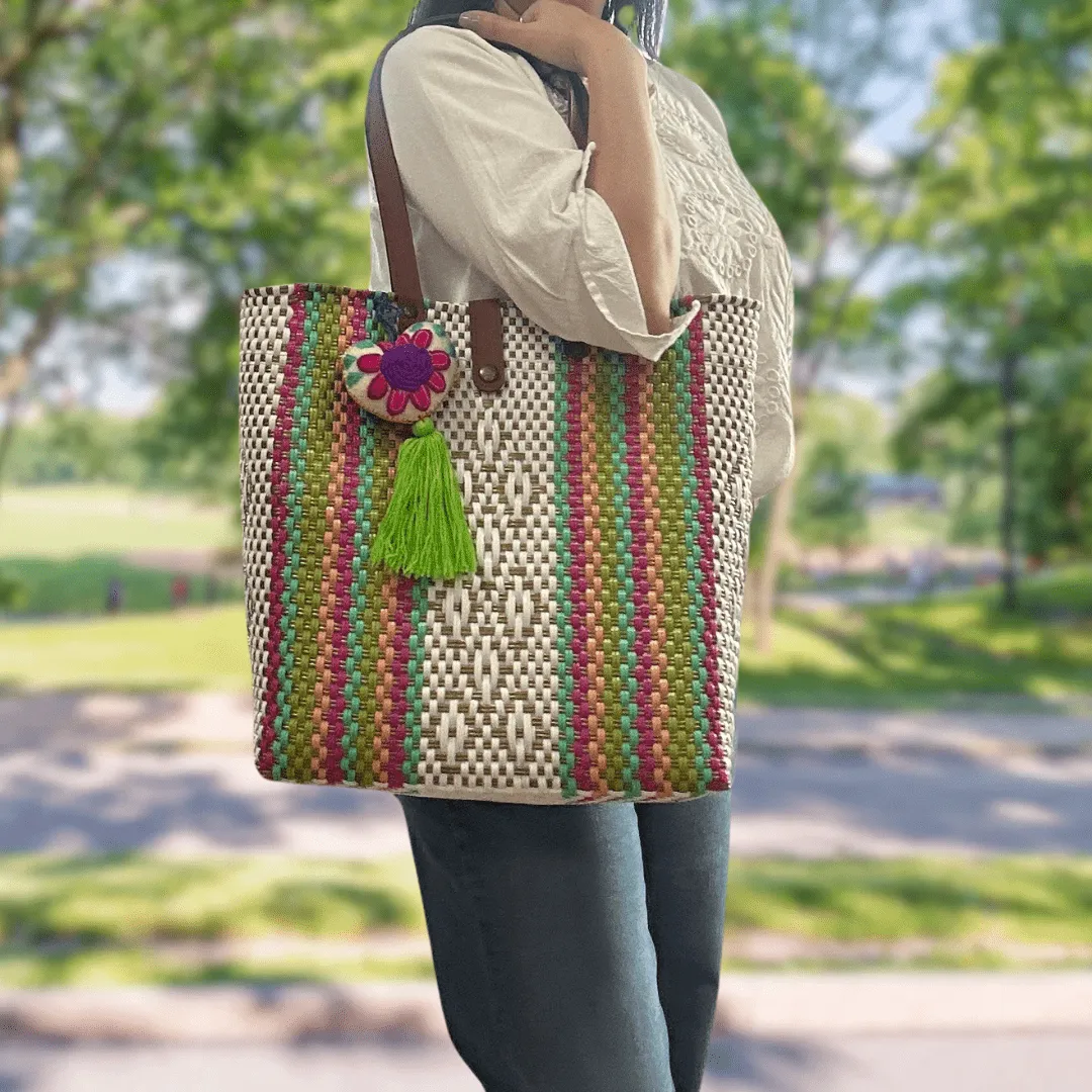 Upcycled Handwoven MD Tejana Tote - Aurora