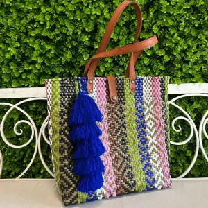 Upcycled Handwoven MD Tejana Tote - Aurora