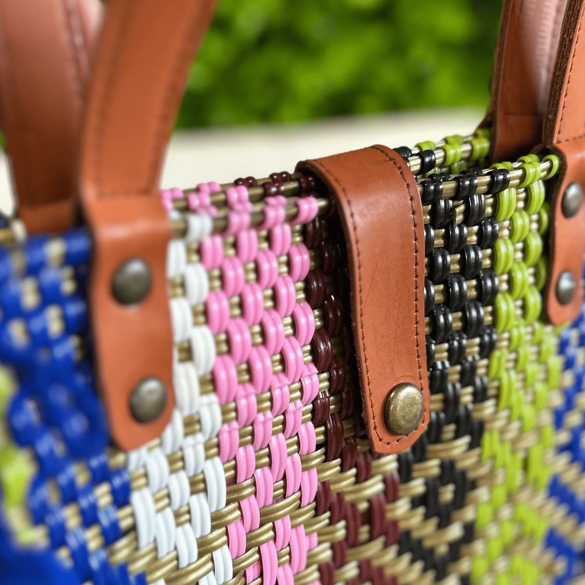 Upcycled Handwoven MD Tejana Tote - Aurora
