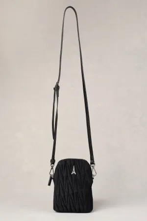 Velvet Quilt Phone Bag - Black