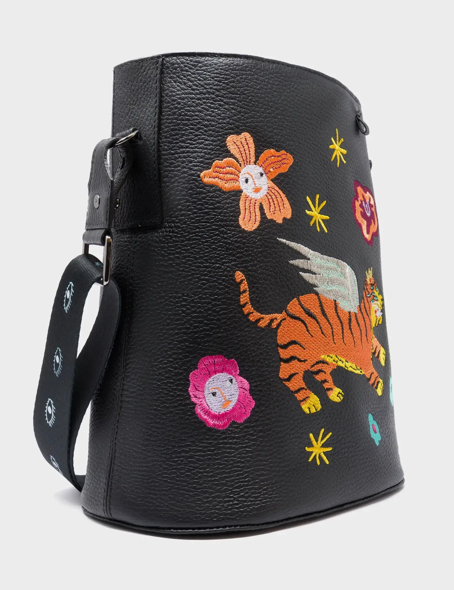 Vincent Black Leather Shoulder Bag - Creatures of the Future Design