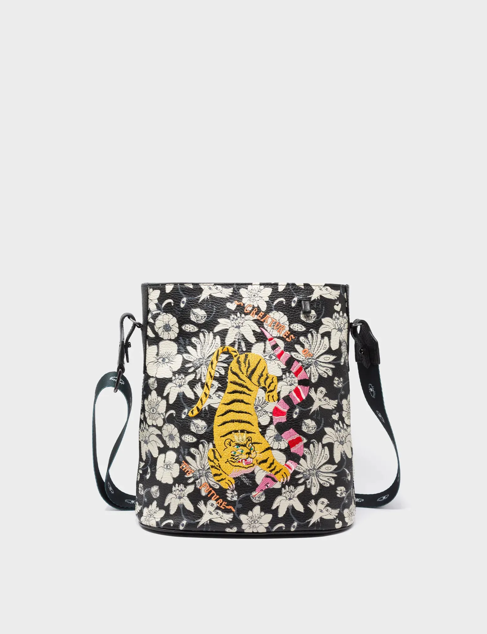 Vincent Black Leather Shoulder Bag - Tangle Tales Black Design