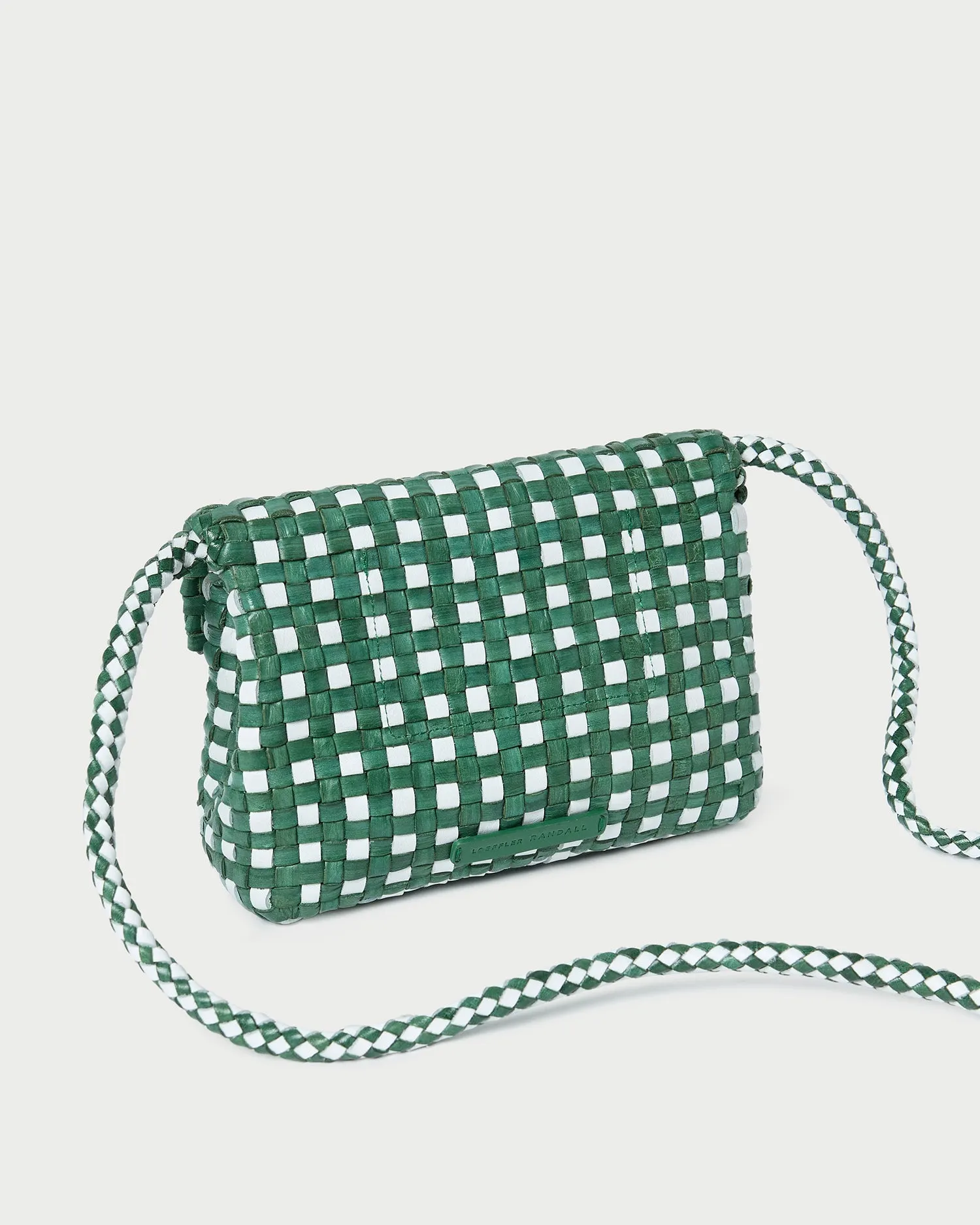 Vinnie Emerald/White Woven Crossbody