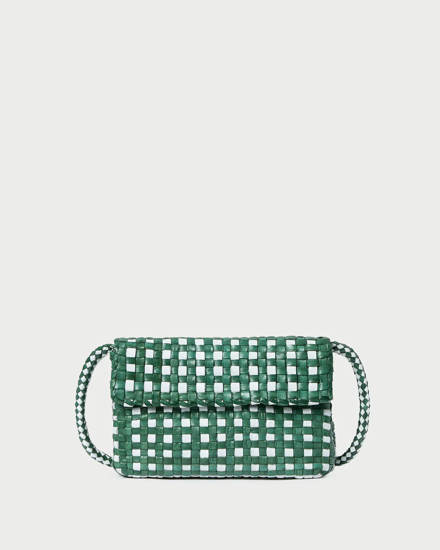 Vinnie Emerald/White Woven Crossbody