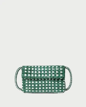 Vinnie Emerald/White Woven Crossbody