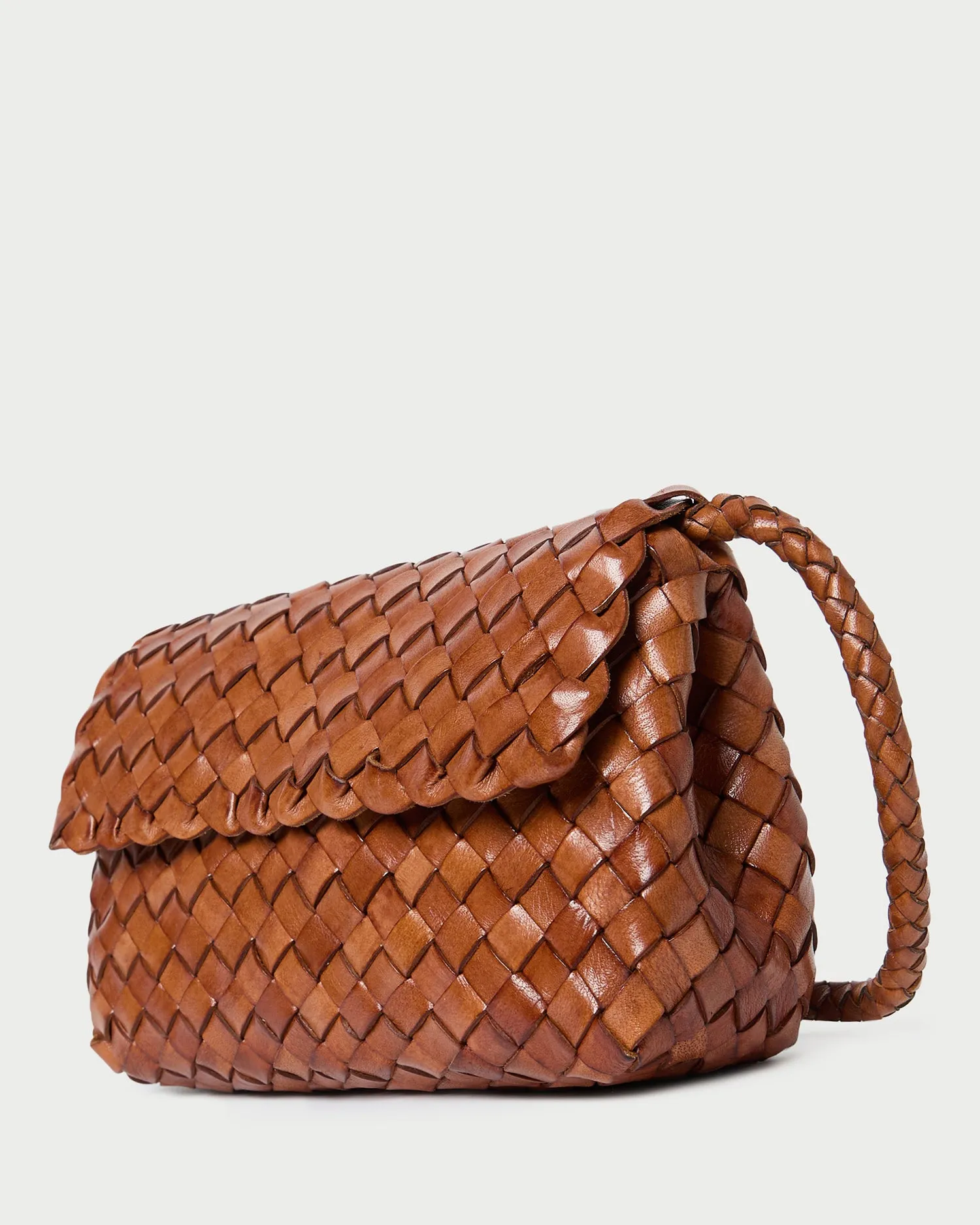 Vinnie Timber Leather Woven Crossbody