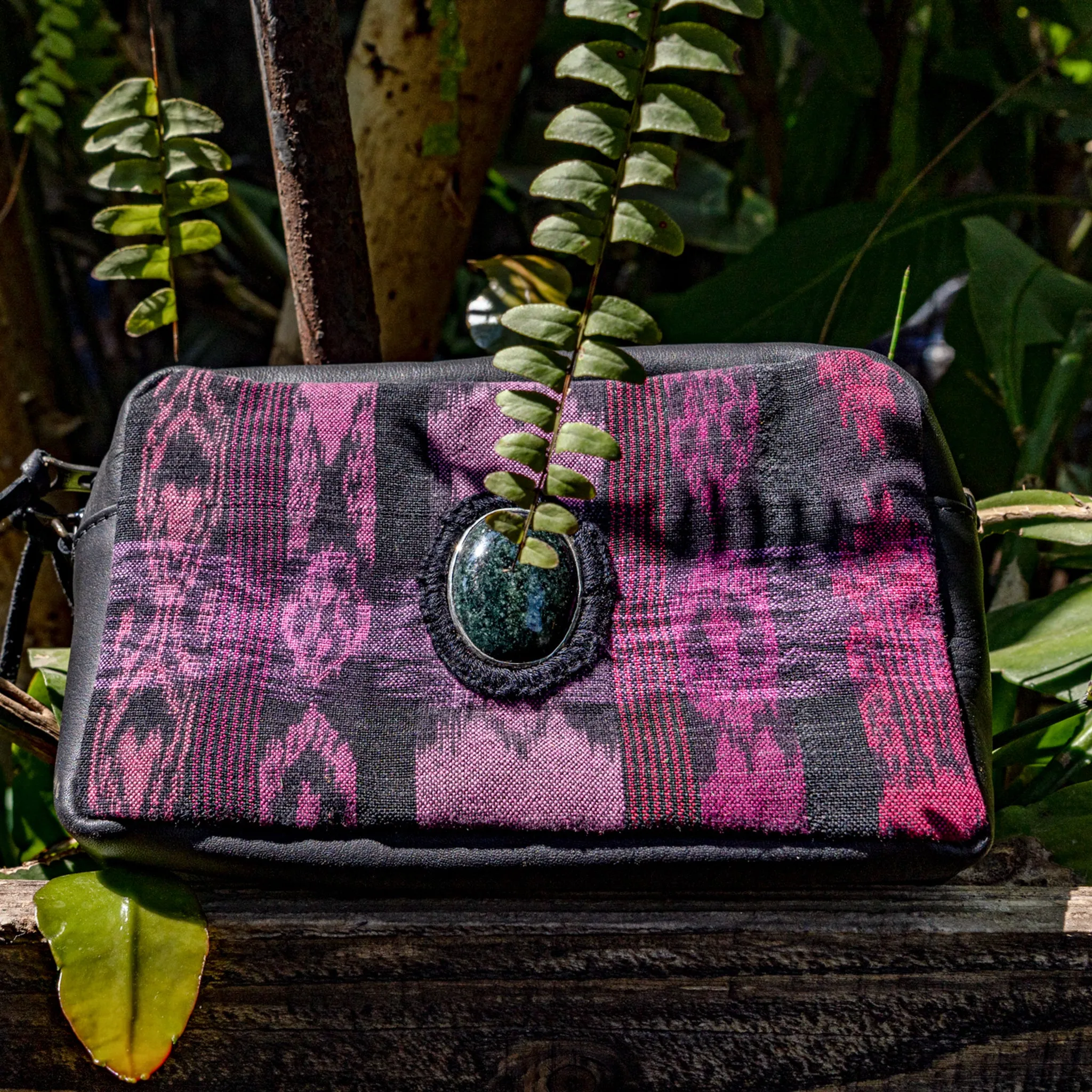 WANDER CROSSBODY BAG   STRAP SET - CORTE WITH JADE - BLACK - NO. 15545