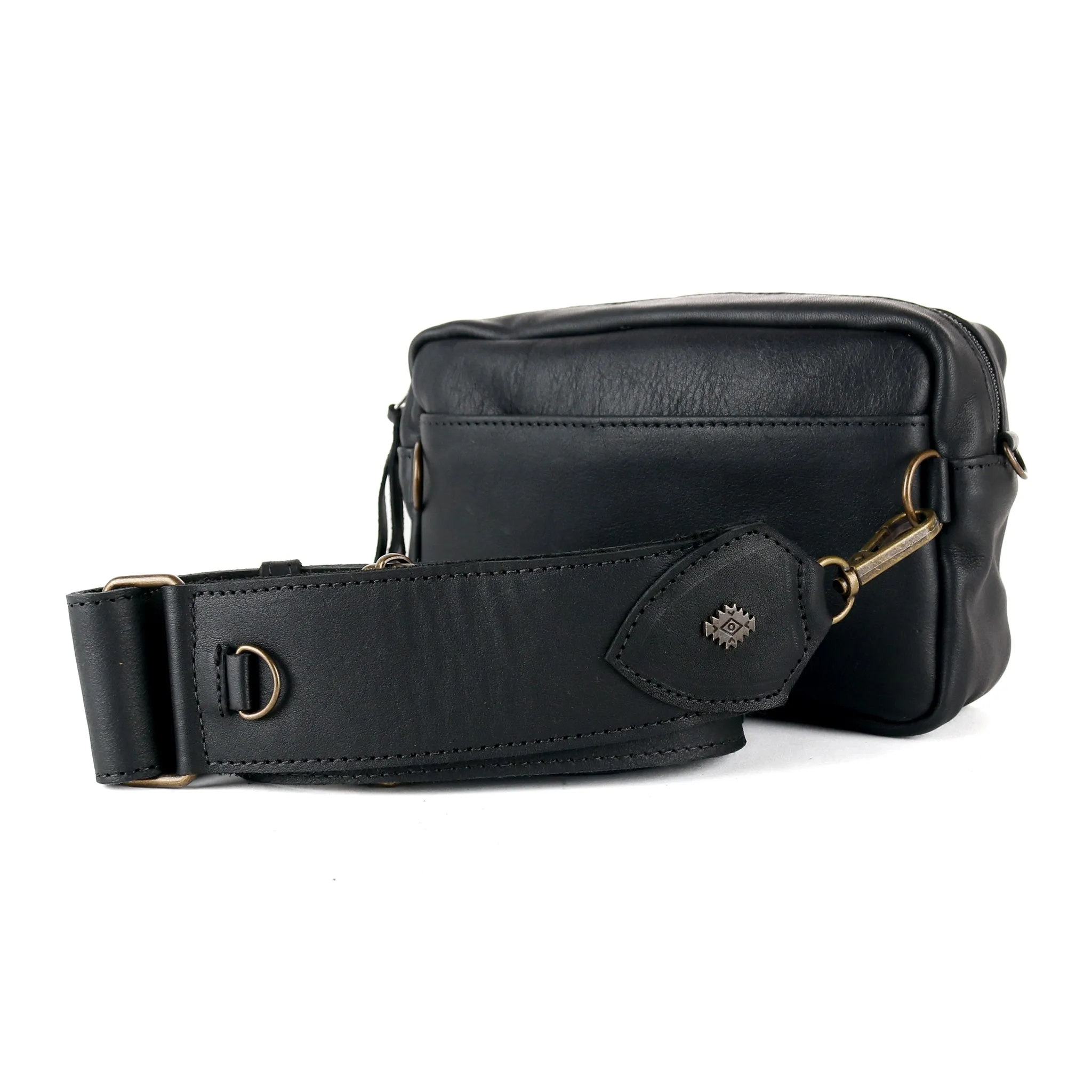 WANDER CROSSBODY BAG   STRAP SET - CORTE WITH JADE - BLACK - NO. 15545