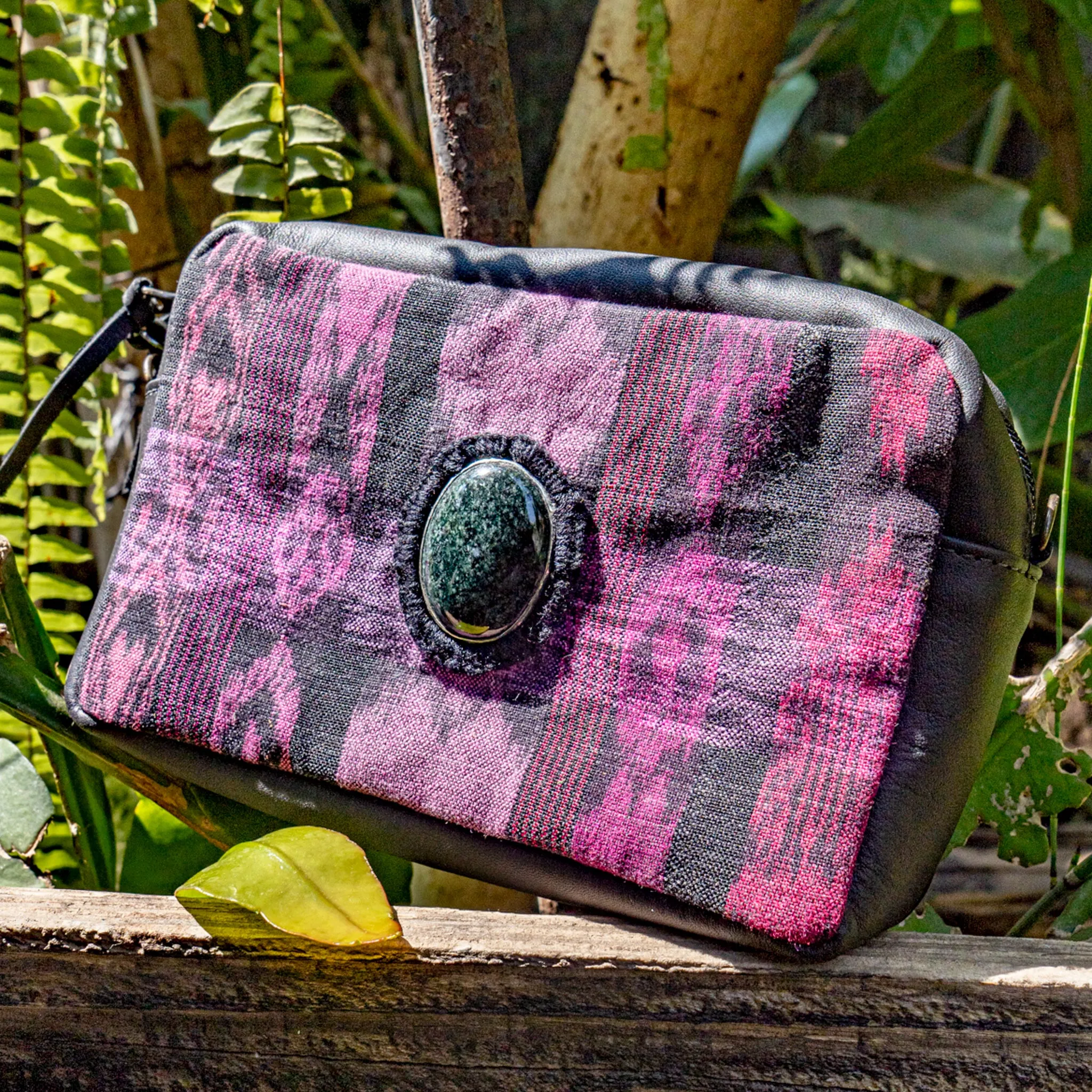 WANDER CROSSBODY BAG   STRAP SET - CORTE WITH JADE - BLACK - NO. 15545