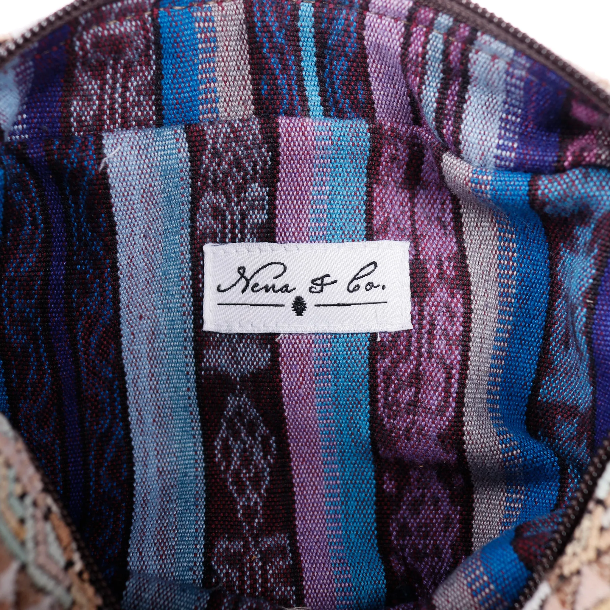 WANDER CROSSBODY BAG   STRAP SET - OOAK HUIPIL & CORTE - CAFE - NO. 14106