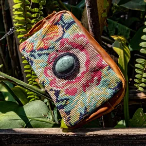 WANDER CROSSBODY BAG   STRAP SET - OOAK HUIPIL WITH JADE - CAFE - NO. 15553