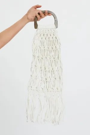 White Crochet Tote Bag