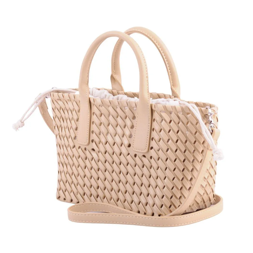 Woven Braided Top Handle Crossbody with Canvas Drawstring Pouch
