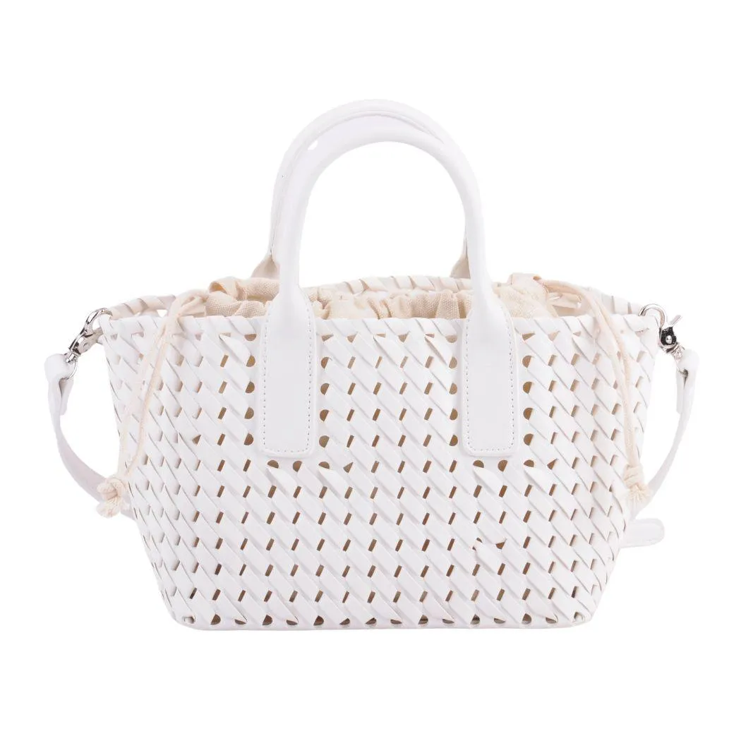 Woven Braided Top Handle Crossbody with Canvas Drawstring Pouch