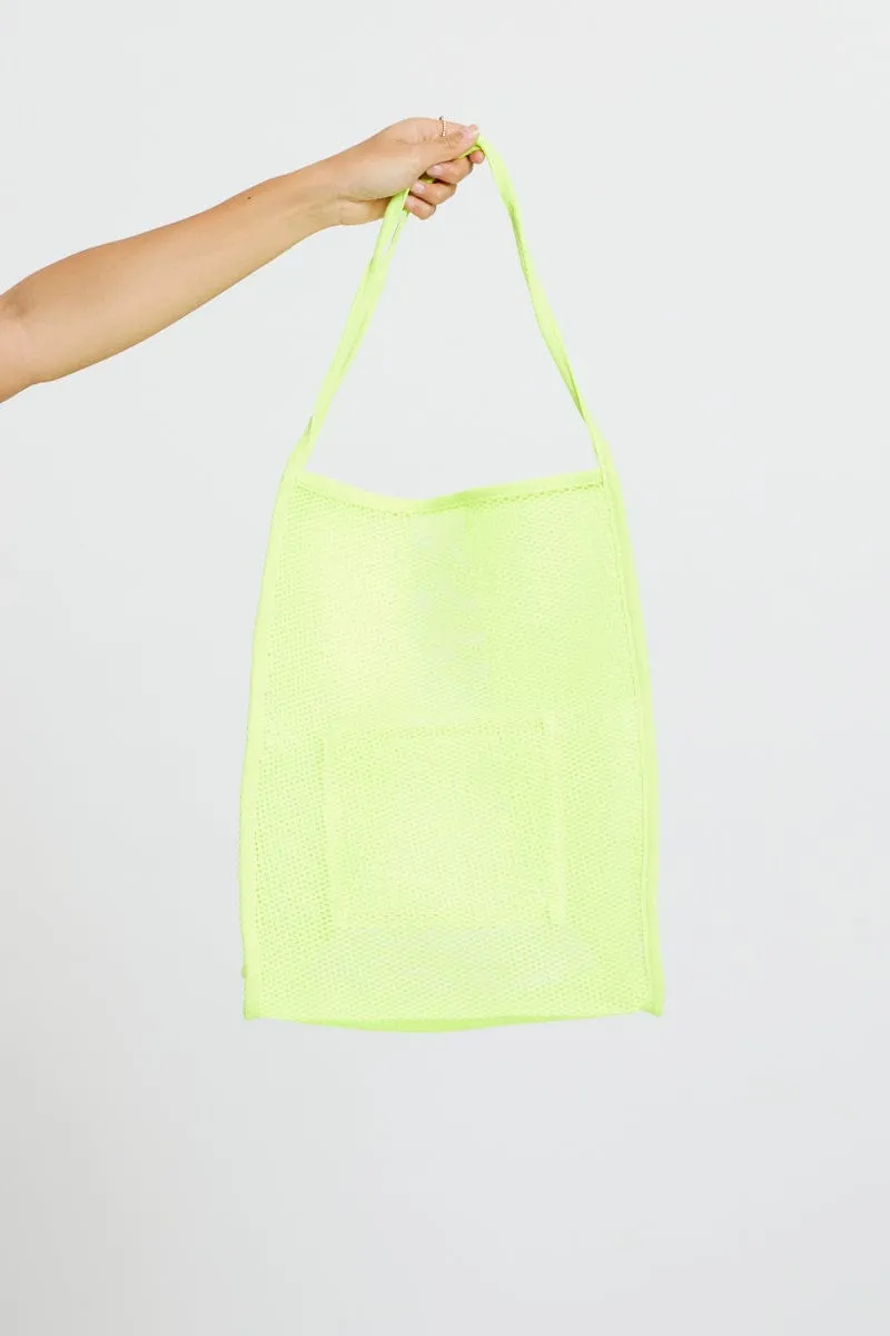 Yellow Mesh Tote Bag